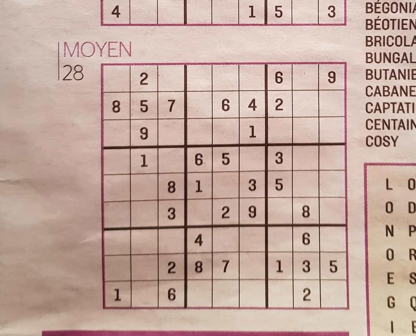 Sudoku avant correction
